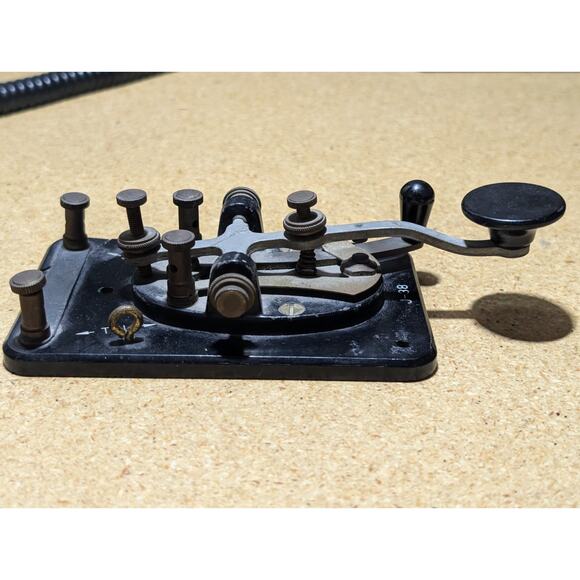 Lot 3 Vintage Morse Code Telegraph Key J-38 Western Union Brass PARTS/REPAIR - Picture 6 of 16